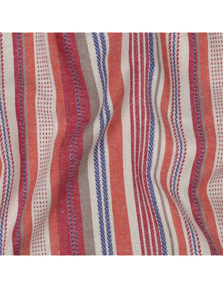 Tissu, Jacquard Rayé, Multicolore Nuances Minérales, Laize 130 cm, 65% Viscose 30% Lin 5% Polyester 200g/m²