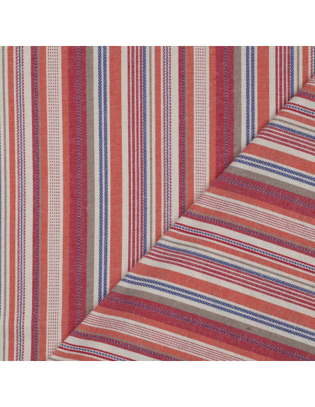 Tissu, Jacquard Rayé, Multicolore Nuances Minérales, Laize 130 cm, 65% Viscose 30% Lin 5% Polyester 200g/m²