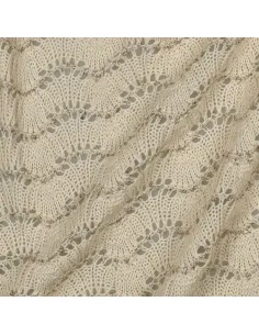 Tissu, Tricot Ajouré Lurex, Écru, Laize 150 cm, 80% Polyester 20% Coton