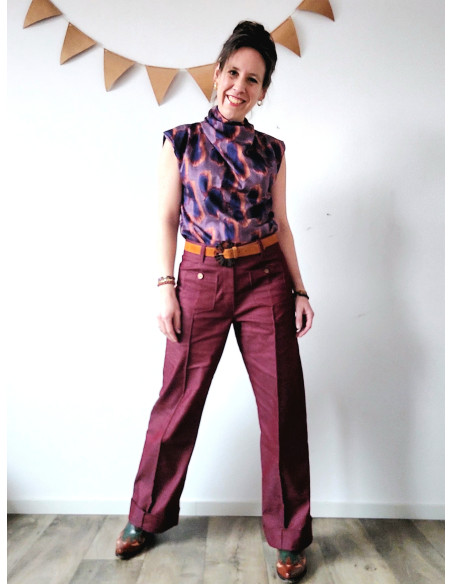 Jean stretch, denim, bois de rose