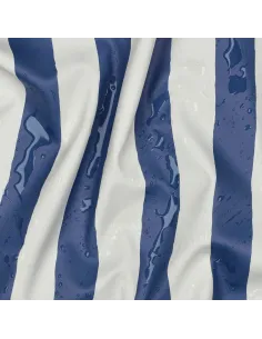 Tissu, Imperméable Rayures, Bleu Marine, Laize 133 cm, 50% Polyester 50% Polyuréthane 210g/m²