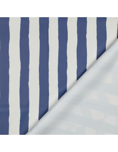 Tissu imperméable, rayures bleues