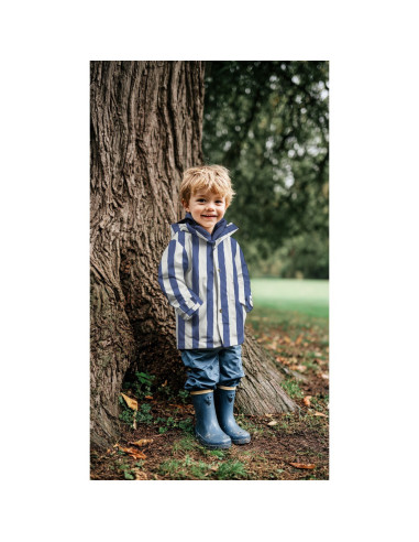 Tissu imperméable, rayures bleues