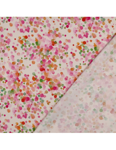 Satin viscose, impression digitale, pois