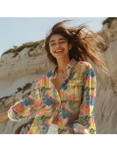 Tissu, Viscose Imprimée Batik Fleuri, Bleu Pétrole Ocre Terracotta, Laize 140 cm, 100% Viscose 110g/m²
