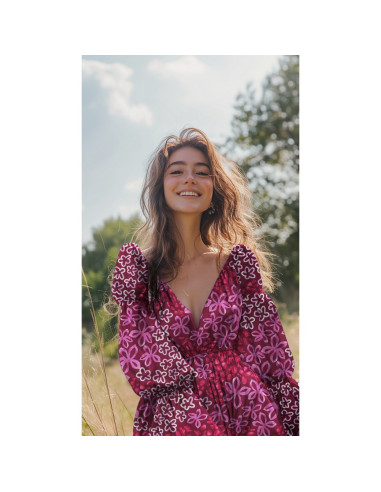 Microfibre Royal micro satin, impression digitale, fleurs