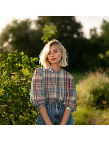 Jacquard coton, carreaux