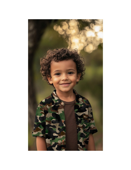 Popeline de coton, impression digitale, camouflage