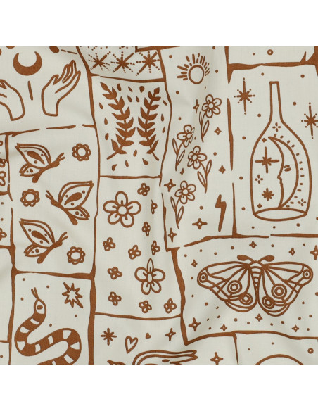 Popeline de coton, boho