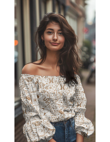 Popeline de coton, boho