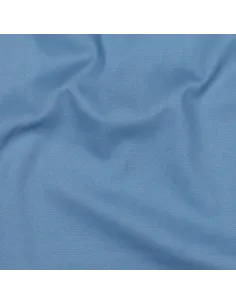 Tissu, Popeline de Coton Unie, Bleu Jean Clair, Laize 150 cm, 100% Coton 130g/m² 2
