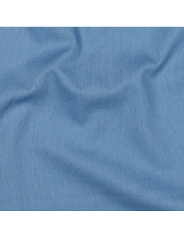 Popeline de coton unie, bleu jean clair