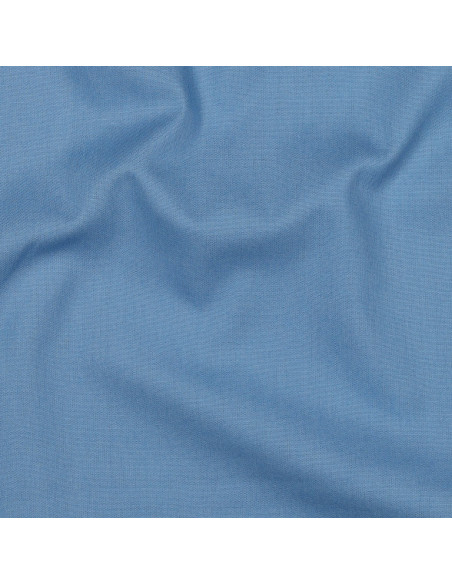 Tissu, Popeline de Coton Unie, Bleu Jean Clair, Laize 150 cm, 100% Coton 130g/m²
