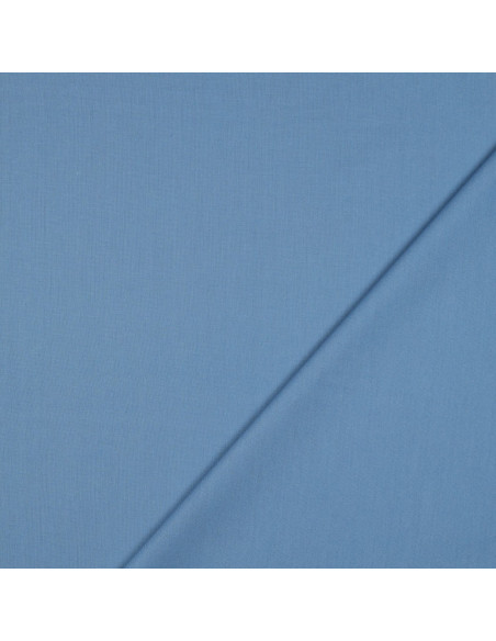 Tissu, Popeline de Coton Unie, Bleu Jean Clair, Laize 150 cm, 100% Coton 130g/m²