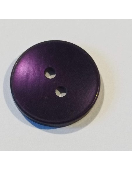 Bouton polyester 2 trous ,23mm, rond,  violet