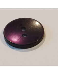 Bouton polyester 2 trous ,23mm, rond,  violet 2