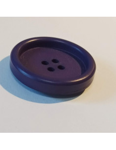 Bouton polyester 4 trous, 30mm, rond, violet 2