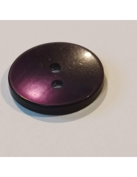 Bouton polyester 2 trous,17mm, rond, violet