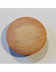 Bouton polyester à tunnel, 18mm, rond, beige et rose