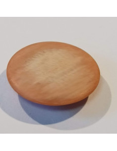 Bouton polyester à tunnel, 18mm, rond, beige et rose 2