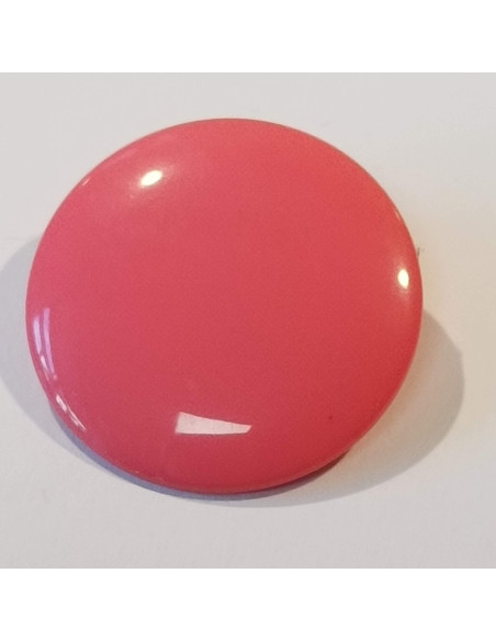 Bouton polyester à pied , 27mm, rond,  rose