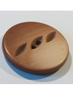 Bouton polyester 2 trous,18mm, rond, marron/rose 2