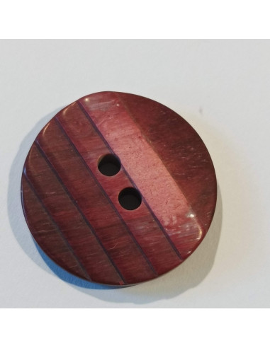 Bouton 2 trous, 27mm, effet escalier, dégradé bordeaux