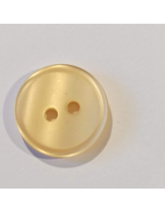 Bouton polyester 2 trous,13mm, rond, rose/orangé