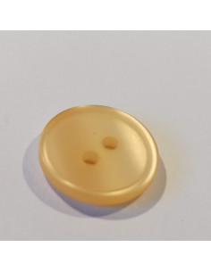 Bouton polyester 2 trous,13mm, rond, rose/orangé 2