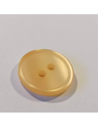 Bouton polyester 2 trous,13mm, rond, rose/orangé