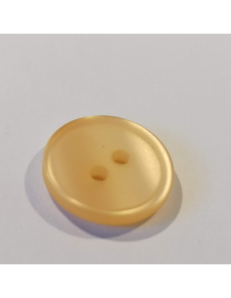 Bouton polyester 2 trous,13mm, rond, rose/orangé