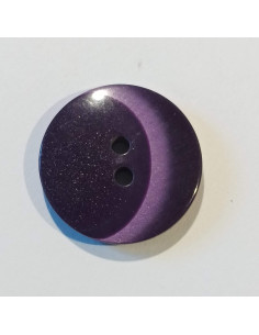 Bouton polyester 2 trous, 21mm, rond,  violet