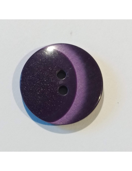 Bouton polyester 2 trous, 21mm, rond,  violet