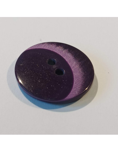 Bouton polyester 2 trous, 21mm, rond,  violet