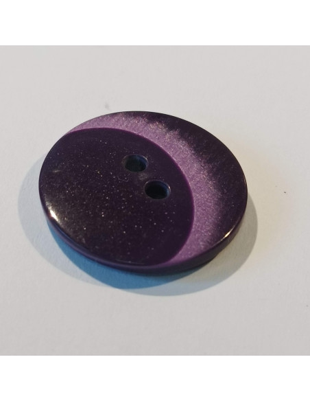 Bouton polyester 2 trous, 21mm, rond,  violet