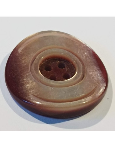 Bouton polyester 4 trous, 28mm, rond, bordeaux