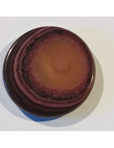 Bouton polyester à tunnel, 27mm, rond, nuances de bordeaux