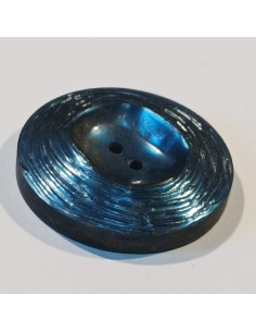 Bouton polyester 2 trous, 28mm, rond, bleu 2