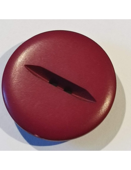 Bouton polyester 2 trous, 30mm, rond, bordeaux