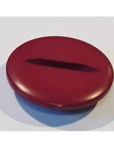 Bouton polyester 2 trous, 30mm, rond, bordeaux
