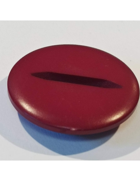 Bouton polyester 2 trous, 30mm, rond, bordeaux
