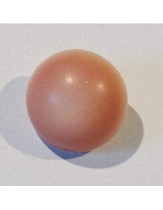 Bouton polyester à pied, 15mm, rond,  rose