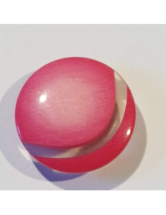 Bouton polyester à pied , 21mm, rond, rose