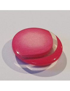 Bouton polyester à pied , 21mm, rond, rose 2