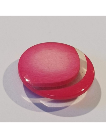 Bouton polyester à pied , 21mm, rond, rose