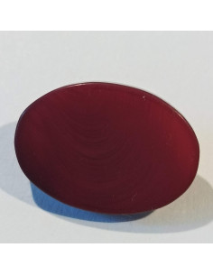 Bouton polyester à pied, 14mm, ovale bordeaux