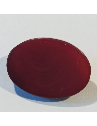 Bouton polyester à pied, 14mm, ovale bordeaux