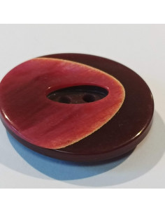 Bouton polyester 2 trous, 27mm, rond, bordeaux 2
