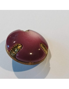 Bouton polyester à pied, 23mm, doré/bordeaux, violet 2