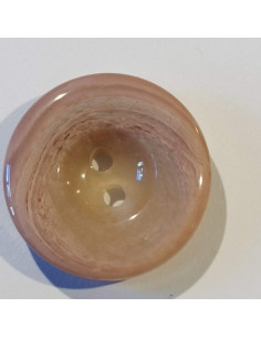 Bouton polyester 2 trous, 27mm, rond,  rose